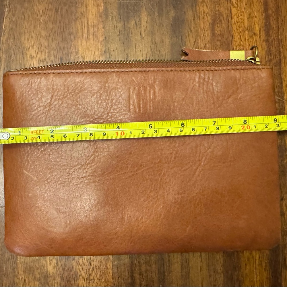 Madewell Elegant Brown Faux Leather Clutch zipper wallet - Picture 6 of 7